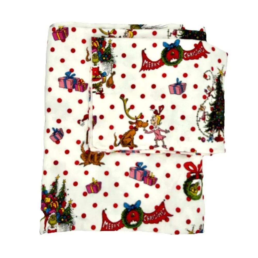 Pottery Barn Teen Dr. Seuss’s The Grinch & Max Flannel Twin Duvet Cover & Sham